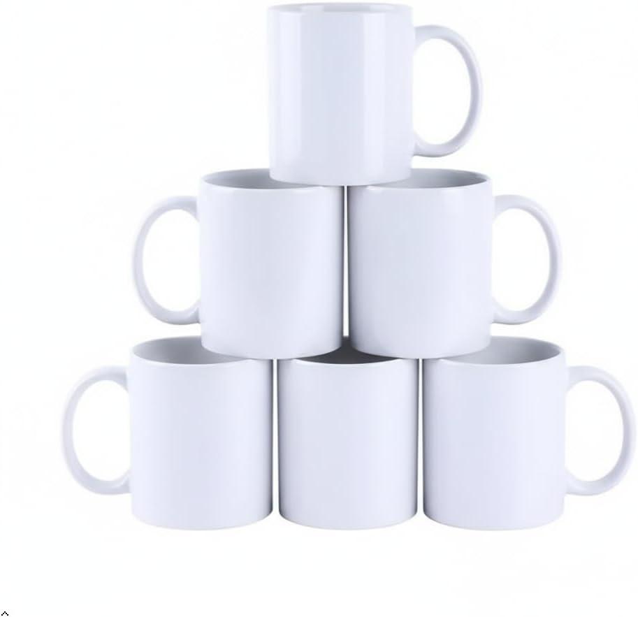 Coffee Mugs Set of 6 Ceramic Tea Cup Set Large 14 oz Coffee Mugs for Men Tea Mug Cappuccino Cup Cute Mugs Soup Mugs with Handles White color only Microwave Safe