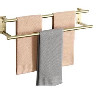 Alise Double Towel Bars for Bathroom Wall Mounted,24 InchSUS304 Stainless Steel Bathroom Towel Holder,Towel Hanger Towel Racks for Bathroom,Brushed Gold Towel Rod