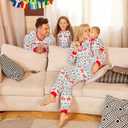 PopReal Christmas Pajamas for Family, Family Christmas Pajamas PJs Matching Sets Top Sleepwear Jammies (Large, White 2)