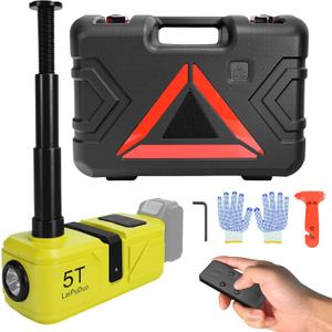 Cordless Electric Car Jack Kit for Dewalt 20V Battery, Cordless Remote Control 5 Ton Hydraulic Car Jack with LED Light for Sedan, SUV,MPV,Truck (No Battery)