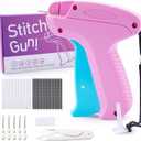 Stitch Gun for Clothes, Stitchy Quick Clothing Fixer, Micro Tagging Gun for Clothing, Mini Sticky Sewing Gun, Stitch Fix Gun, Includes 6 Needles, 1 Scissors, 2000 Black & 2000 White Fasteners, Pink Blue