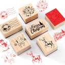 6 Pcs Rubber Stamp Set Wooden Rubber Stamp Stamps Vintage Wooden Art Stamps for Crafting and DIY Scrapbooking Card Making Hand Book(Classic)