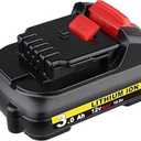 2Pack DCB120 Li-ion 3000mAh Battery Replacement for Dewalt 12V Max Battery DCB127 DCB120 DCB123 Compatible with Dewalt 12V Charger and Power Tool