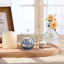 24 Pcs Blue Votive Candle Holders- Blue Centerpieces for Tables, Round Mercury Glass Candle Holder for Wedding Decor, Bridal Shower Decorations