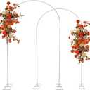 Queension Arch Backdrop Stand Set of 7.2FT & 6.6FT, Metal Wedding Arch Stand with Base for Ceremony, Balloon Arched Backdrop Frame for Birthday Party Baby Shower Celebration Decorations, White