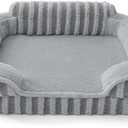 LE SURE Cute Dog Bed Medium Size Dog, Orthopedic Waterproof Medium Pet Beds with Sides, High Back Non-Slip Bottom and Egg-Crate Foam Pet Couch Sofa with Washable Removable Cover, Grey