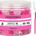 haisstronica 200PCS Heat Shrink Fork Spade Connectors #8 Waterproof Marine Grade Fork Terminal Connectors U-Type Red 22-16 Gauge