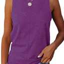 ZIWOCH Womens Crew Neck Tank Tops Sleeveless Loose Fit Shirts (Purple)