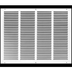 HVAC Premium 22'' x 22'' [Duct Opening] Flat Stamped Steel Return Air Grille - Sidewall and Ceiling - HVAC Vent Duct Cover - White [Outer Dimensions: 23.75''w X 23.75''h]