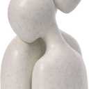 Quoowiit Abstract Couple Sculptures for Home Decor, Romantic Lover Statue for Shelf Decor Office Decor Table Decorations for Living Room Bedroom, Gifts for Anniversary Valentine Birthday (White-Large)