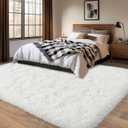 Large Shag Area Rugs 6x9 for Living Room, Soft Big Fluffy Shaggy Rug for Bedroom, Cozy Fuzzy Indoor Floor Carpet for Nursery Kids Room Dorm Home Decor Aesthetic, Non-Slip, Cream White