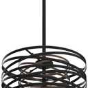 12.6'' Farmhouse Chandeliers for Dining Room, 3-Light Industrial Metal Hanging Light Fixture, Rustic Drum Pendant Light for Entryway Kitchen Foyer Bedroom, Black with Retro Wood Texture Interior