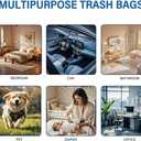 1.2 Gallon Flap-Tie Mini Trash Bags 125 Count Small, Leak Proof and Tear Resistant Garbage Bags for Bathroom, Kitchen, Office, Car, and Travel Durable Plastic Bin Liners, Clear