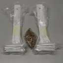 8 Pack - 4 inch White Hidden L Shelf Bracket (1/5 Inch Thicked) Iron Floating Shelf Brackets Rustic Industrial Metal Brackets for Shelf Support