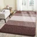 Kitinjoy Indoor Outdoor Door Mat, 59x36 Non-Slip Absorbent Dirt Trapper, Low-Profile Washable Inside Entrance Front Floor Mat, Sturdy Soft Entry Doormats for Entryway, Brown (59'' x 36'')