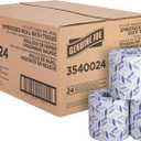 Genuine Joe Embossed Bath Tissue, 2-Ply, Septic Safe, Individually Wrapped, 4" x 3.75", 400 Sheets/Roll, 24 Count