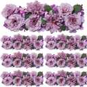 Pack of 6 Wedding Arch Decorations, 18 inch Artificial Flower Table Centerpieces Floral Arrangement for Wall Backdrop Party Bridal Shower Event Decor - Dusty Purple
