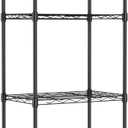 IZEUK 4 Tier Metal Wire Shelf Unit, Black Storage Rack Organizer for Kitchen, Bedroom, Living Room or Laundry Room, 17.7" W x 11.8" D x 41.9" H