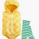 No brand Baby Halloween Costumes Toddler Infant Boy Girl Avocado Pineapple Outfits Hooded Romper Jumpsuit Legging 18-24month