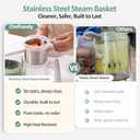 Chefhandy Baby Food Maker with Stainless Steel Steam Basket, 5-in-1 Baby Food Processor, Steamer & Blender, Auto Cooking, Pureeing, Reheating & Steam Cleaning, BPA-Free, 6 Reusable Pouches, Green