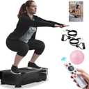 Vibration Plate Exercise Machine - Whole Body Workout Vibration Platform Lymphatic Drainage Machine for Weight Loss Home Fitness with Resistance Bands Remote
