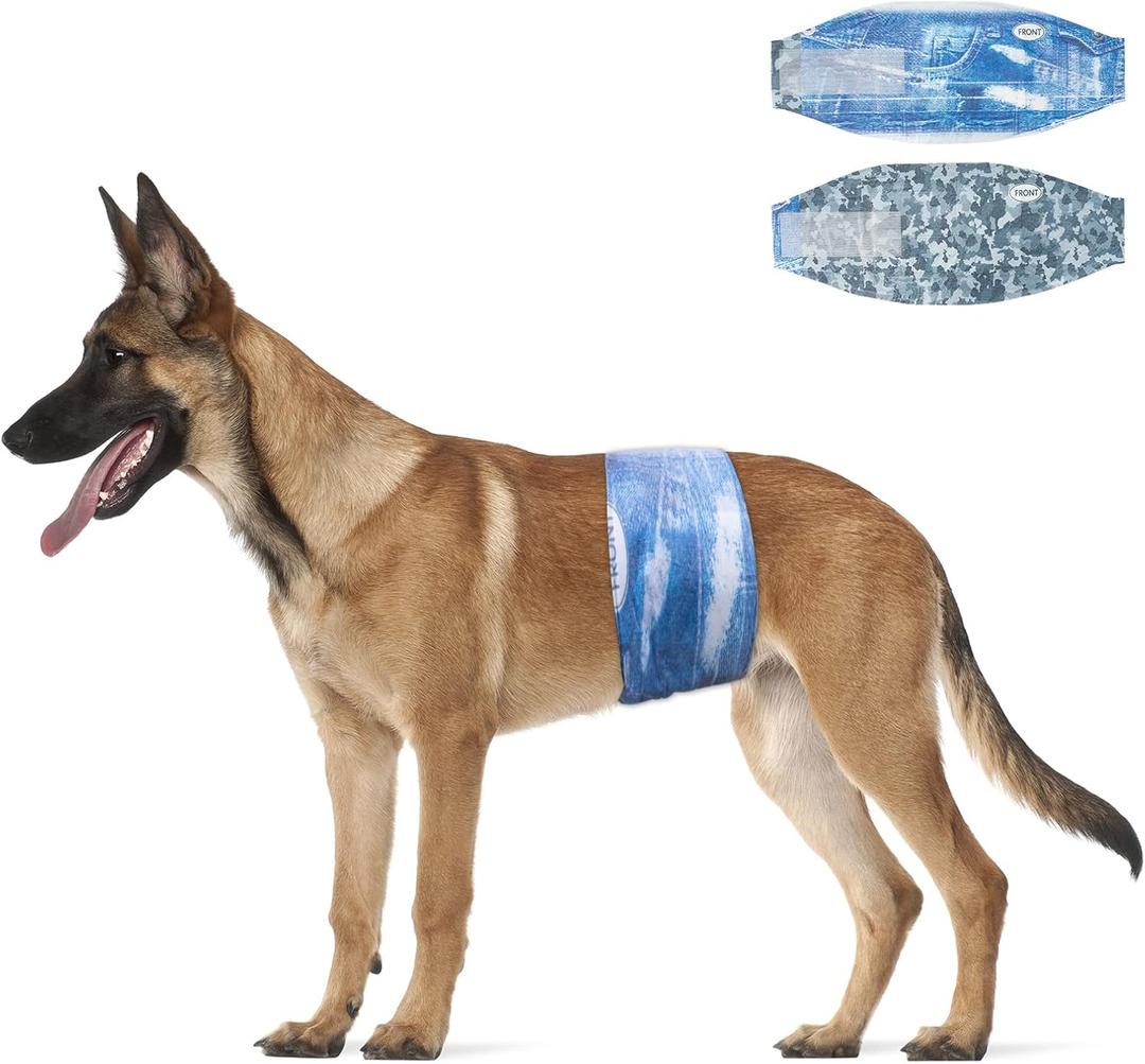 Dono Dog Diapers Male Disposable Male Dog Wraps, 48 Count Wider Doggie Puppy Diapers, Male Belly Bands, Super Absorbent, Leak-Proof Fit, Excitable Urination, Incontinence, L (Large (25-32inch))