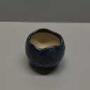 Ceramic Pots for Plants - 4 inch Plant Pots for Indoor Outdoor, Small Planter with Drainage Hole, Unique Flower Pot, Decorative Modern Round Planter, Office Decor, Home Gifts, Retro Blue