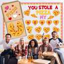 Epakh 44 Pcs Valentine's Day Bulletin Board Pizza Theme Classroom Decoration Valentine's Day Pizza Paper Cutouts Heart Wall Decor for Birthday Wedding Anniversary Party Decor