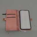 Defencase Compatible with iPhone 13 Mini Case Wallet with RFID Blocking Card Holder for Women Men, PU Leather Magnetic Snap Flip Zipper Strap Wallet Phone Case Fit for iPhone 13 Mini 5.4", Rose Pink