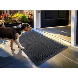 Muddy Mat Mesh Door Mat Heavy-Duty Quick-Dry Floor Mat, Sand & Dirt Trapper for Indoor & Outdoor, Ideal for Entrance, Mudrooms, Patios & Garages, Low-Profile, Non-Slip, Washable Black 17"x30"x0.4"