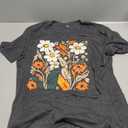 Womens Oversized Tshirt Flower Graphic Tees Nashville Music Short Sleeve Shirts Summer Casual Loose Beach Tops, L