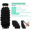 16 Inch Human Boho Braiding Hair, Deep Wave Bulk Hair Extension 100g Knotless No Weft 100% Virgin Hair 3 Bundles/Pack, Natural Black