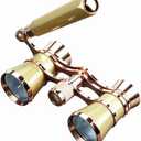 BLACKICE Theater Binoculars, Opera Glasses for Women, 3X25 Mini Binocular Compact with Adjustable Handle for Adults Kids in Concert Theater Opera (Golden with Handle)
