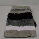 Buganda Microfiber Striped Bathroom Rugs Bath Mat, Extra Thick, Soft and Shaggy, Absorbent, Machine Washable, Anti-Slip Bath Rugs for Bathroom, Tub and Shower, 47x24, Black-Grey