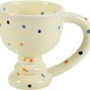 Koythin Ceramic Coffee Mug, Creative Cups with Large Handle, Mugs for Office and Home, 8.5 oz/250ml Perfect for Coffee Milk Tea Latte Oatmeal (Goblet Colorful