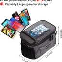 Bike Handlebar Bag, Large Bicycle Front Storage Pouch Bag, 6.5 inch Transparent Pouch with Shoulder Strap