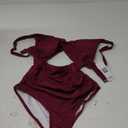 Charmo Womens One Piece Swimsuit Ruched Tummy Control High Cut Backless V Neck Bathing Suits Swimwear X-Small