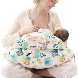 Momcozy Innovative Safety Guard Nursing Pillow for Breastfeeding- Wider Feeding Pillows for More Support for Mom & Baby- Easier Nursing & Hand Free- Fit for All, Removable Cotton Cover