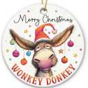 2 x Donkey Christmas Ornament 2025 - Funny Donkey Ornaments for Christmas Tree, Farm Animals Ornament, Donkey Ornament for Animal Lovers, Gift for Boys, Girls, Neighbors and Friends