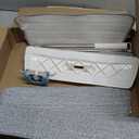 Microfiber Mop for Cleaning Floors,55 Inch Extendable Flat Mop with 4 Reusable Washable Pads, 1 hook, 1 wall piece, and 1 scraper, Wet Dry and Dust Mops for Bathroom Kitchen, Floor,Ceramic Tiles (White+Grey)