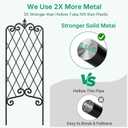 AMAGABELI GARDEN & HOME 4 Pack 47 x 16 Garden Trellis for Climbing Plants Outdoor Metal Garden Fencing Decorative Plant Trellis Vegetables and Rose Trellis for Ivy Cucumbers Black