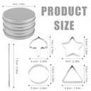 12pcs Stainless Steel Game Cookie Cutters, Korean Dalgona Candy Sugar Making Tools with Umbrella, Triangle, Star, Round Biscuit Molds for Christmas, Valentine's Baking Kits, Tin Boxed Party Favors