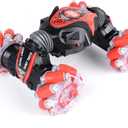 2.4G Inductive Gesture Car, Remote Control Deformation Car, Double-Sided Twisting Car, Stunt Drift Car, Climbing Off-Road Car, Long-Lasting Battery Life (Red)