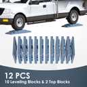 CircleRoad Heavy Duty RV Leveling Blocks 12 Pack, Interlocking Design Camper Leveling Blocks with Packing Bag, Ideal for Leveling Single and Dual Wheels (Gray)