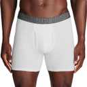 Under Armour Men's 3-Pack Performance Cotton Boxer Brief, 6" Inseam, All-Day Comfort & Ultra-Soft (5X-Large, White Solid - Core)