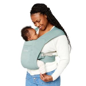 Ergobaby Embrace Baby Carrier Newborn to Toddler - Lightweight Ergonomic Baby Carriers - Cozy Essentials (7-25 Pounds), Ponte Knit, Jade Green