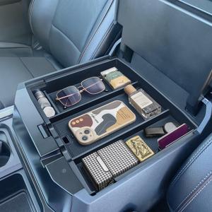 PIMCAR Full Center Console Organizer Tray for 2023-2026 Ford F250 F350 F450 F550 Super Duty, Truck Storage Insert with Non-Slip Pad (Full Console w/Bucket Seats ONLY) Not for Work Surface Console