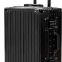 VentureVault 26 Inch Checked Luggage with Spinner Wheels, No Zipper Aluminum Frame Hard Shell Suitcases with TSA Lock, PC+ABS Lightweight Large Suitcase for Travel (Black)