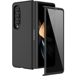 Ruky for Samsung Z Fold 4 Case, Full Body Cover with Built-in Privacy Screen Protector Hard PC Ultra-Thin Anti-Scratches Shockproof Protective Phone Cover for Samsung Galaxy Z Fold 4, Black