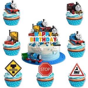 25 Pcs Train and his Friends Cake Topper Cupcake Toppers,Train Cake Topper Supplies Decorations for Boys and Girls